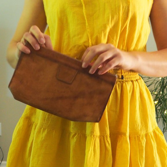 Unbranded Handbags - Vintage Leather Clutch Tan Small Purse Evening